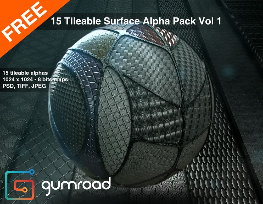 Tileable Surface Alpha Pack Vol 1 Free Samples Par Cesar Correa López