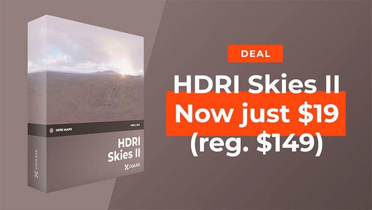 HDRI Skies II + several more collections are available now on CGAxis Deals page.