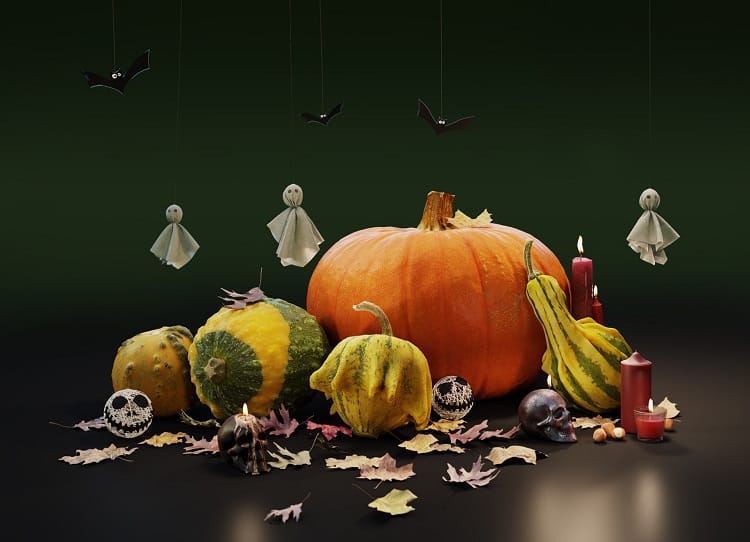 Halloween pumpkins set