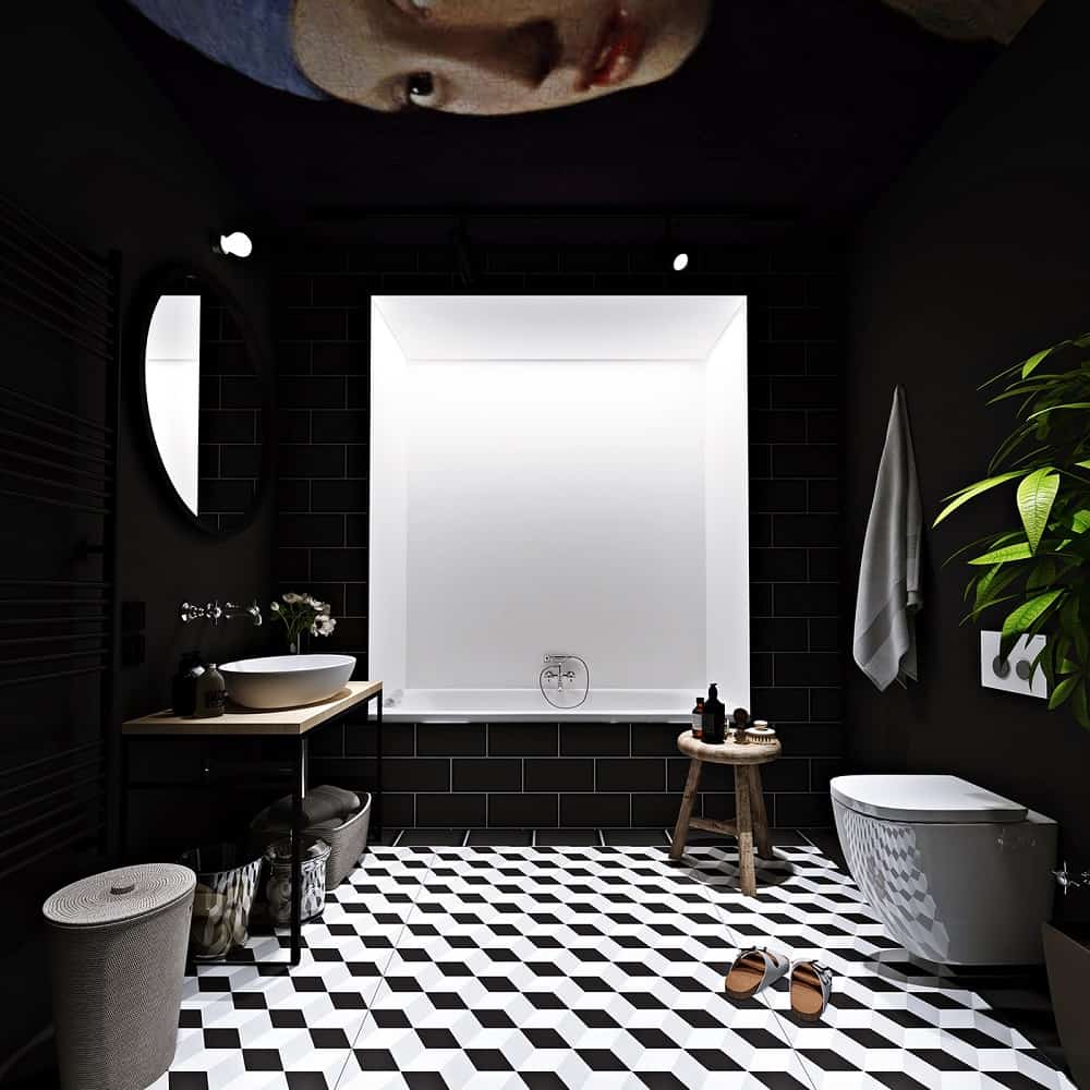 Download Free 3D Scene Black Bathroom Çağatay Memiş