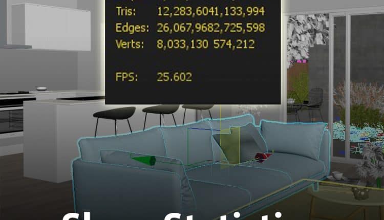 How-to-show-statistics-of-selected-object-in-3dsMax-3