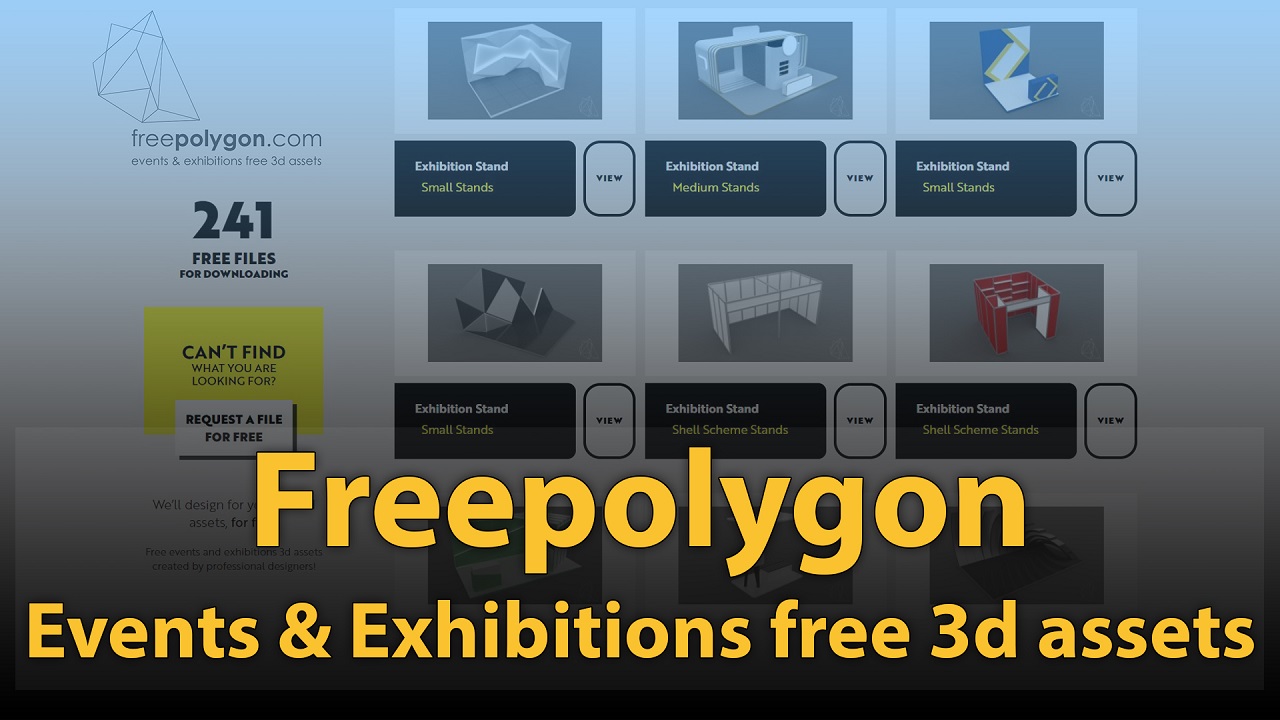 The 3D Design Library dedicated to events and exhibitions | Freepolygon