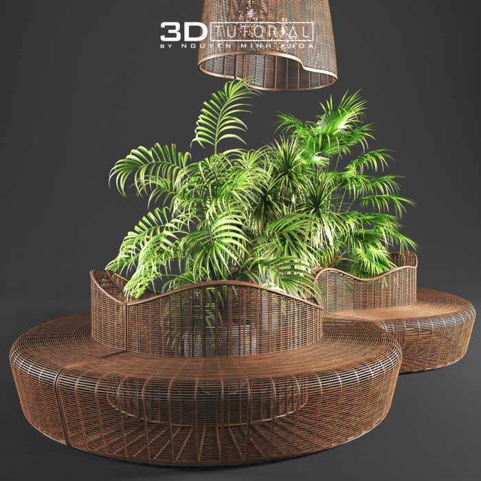 Free 3d Model Rattan Bench Nguyen Minh Khoa