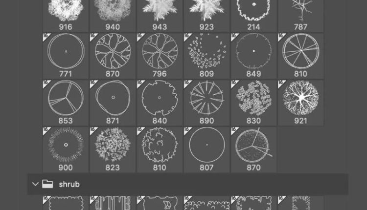 Photoshop tree and shrub brushes pack (.abr) 2