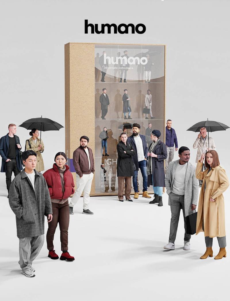 Spring and Autumn weather - People in light jackets - Humano3D