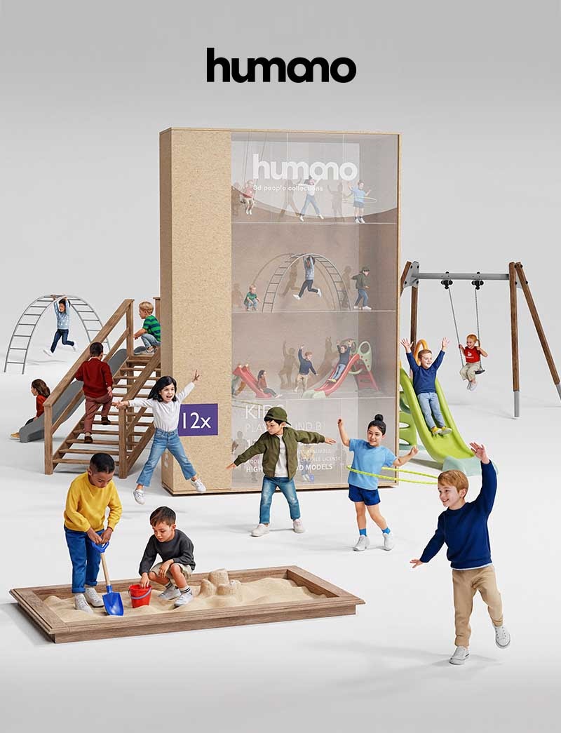 Playground Kids Collection with lots of accessories - Humano3D
